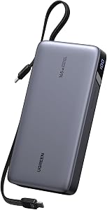 UGREEN Nexode Power Bank, 25,000mAh 165W Laptop Portable Charger with 2 Built-in USB-C Cab