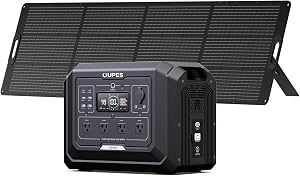 OUPES 2000W Mega 1 Solar Generator Kit with 240W Panel Included, 1024Wh LiFePO4 Battery Po