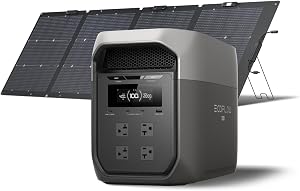 EF ECOFLOW Portable Power Station DELTA 3 MAX with 220W Solar Panel, 3400W X-Boost Output,