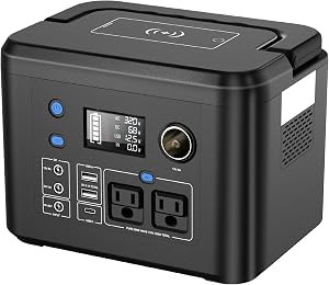 powkey Portable Power Station 350W, 260Wh/70,000mAh Backup Lithium Battery, 110V Pure Sine