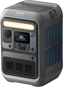Anker Portable Power Station SOLIX C300, 288Wh LiFePO4 Backup Battery, 300W Solar Generato