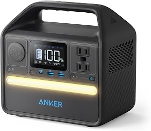Anker 521 Portable Power Station Upgraded with LiFePO4 Battery, 256Wh 6-Port PowerHouse, 3