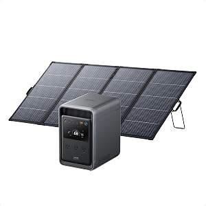 Anker SOLIX S2000 Portable Power Station with 400W Bifacial Solar Panel, 1,500W (3,000W Pe