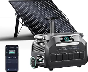 IEE 2400W(4800W Peak) Portable Power Station P2400, 2048Wh LiFePO4 Solar Generator with 10