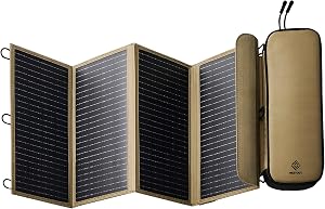 NESTOUT Portable Solar Panel, USB-C and USB-A Ports, 28W Solar Charger for Camping, Water