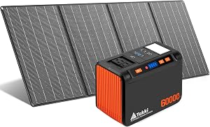 Takki Solar Generator 250W Portable Power Station with 40W Solar Panels 222Wh Pure Sine Wa